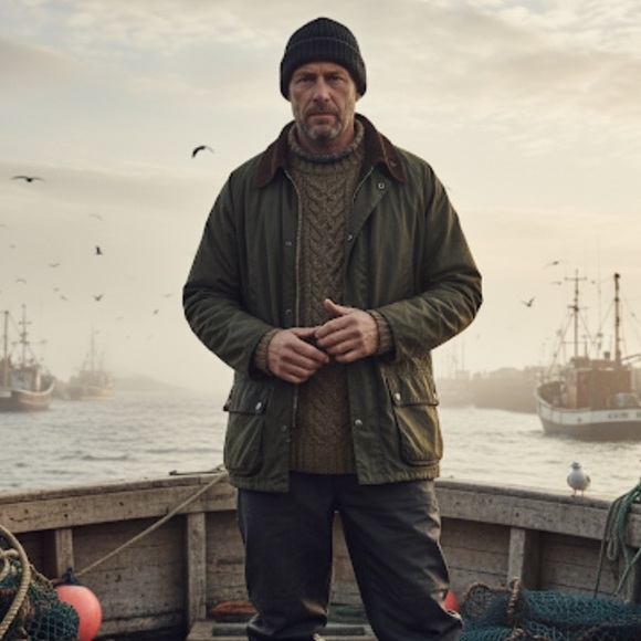 J. McLaughlin Other - J McLaughlin Waxed Cotton Chore Coat SZ Medium Olive Green Plaid Lining